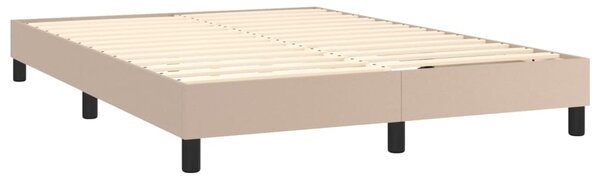 VidaXL Κρεβάτι Boxspring με Στρώμα Καπουτσίνο 140x200εκ.από Συνθ.Δέρμα