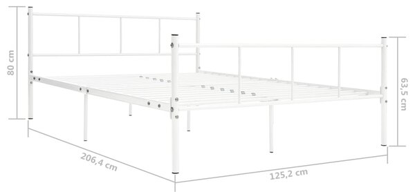 VidaXL Πλαίσιο Κρεβατιού Λευκό 120 x 200 εκ. Μεταλλικό