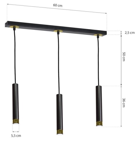 Πολύφωτο σε σχοινί DANI 3xGU10/8W/230V