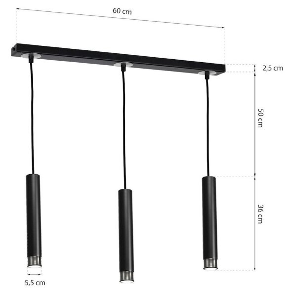 Πολύφωτο σε σχοινί DANI 3xGU10/8W/230V