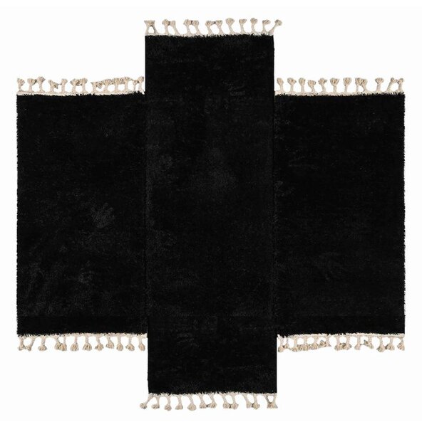 Χαλιά Κρεβατοκάμαρας (Σετ 3τμχ) Polcarpet Silky Shaggy Black