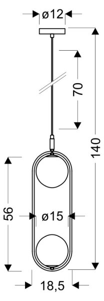 Κρεμαστό φωτιστικό οροφής CORDEL 2xG9/28W/230V γυαλιστερό χρώμιο