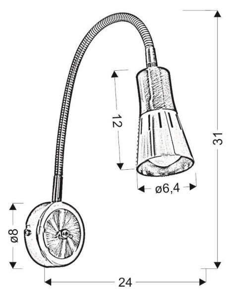 Λάμπα τοίχου ARENA 1xE14/40W/230V μαύρο