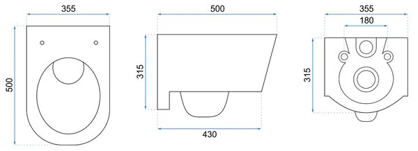 Κρεμαστή λεκάνη τουαλέτας Rea Porter Rimless