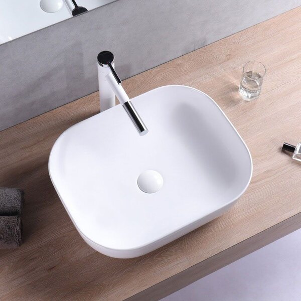 Νιπτήρας Rea Belinda White Matt 46.5 x 33 x 13.5 εκ