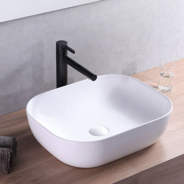 Νιπτήρας Rea Belinda White Matt 46.5 x 33 x 13.5 εκ