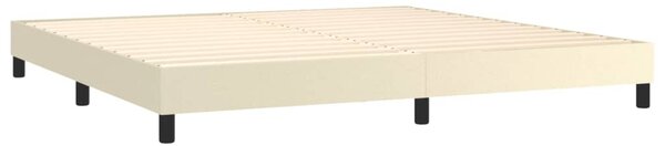 VidaXL Κρεβάτι Boxspring με Στρώμα Κρεμ 200x200 εκ. Συνθετικό Δέρμα