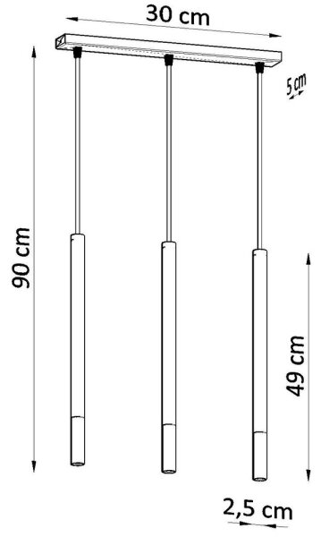 Κρεμαστό πολύφωτο με σύρμα MOSAIC 3xG9/12W/230V μαύρο/χρώμιο