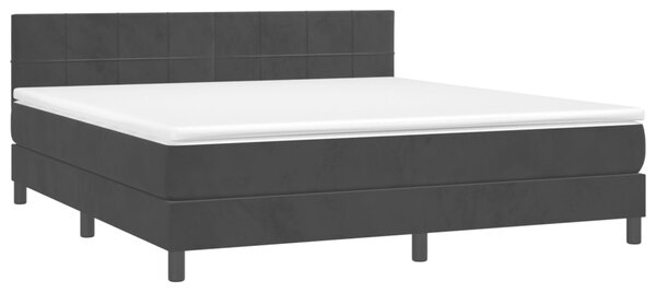 VidaXL Κρεβάτι Boxspring με Στρώμα Μαύρο 180x200 εκ. Βελούδινο