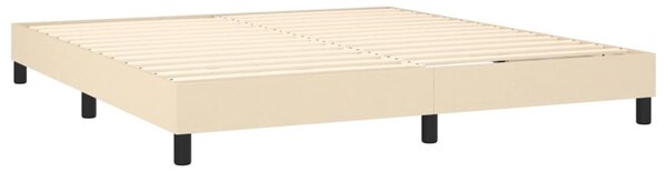 VidaXL Κρεβάτι Boxspring με Στρώμα Κρεμ 160x200 εκ. Υφασμάτινο