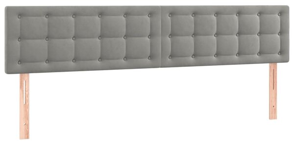 VidaXL Κρεβάτι Boxspring με Στρώμα Ανοιχτό Γκρι 160x200 εκ. Βελούδινο