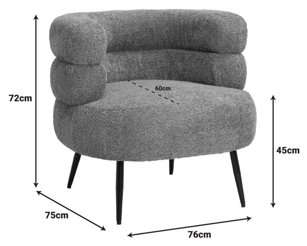 Πολυθρόνα Foleja boucle Mar putred 76x75x72 cm