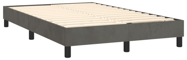 VidaXL Κρεβάτι Boxspring με Στρώμα Σκούρο Γκρι 120x200 εκ. Βελούδινο