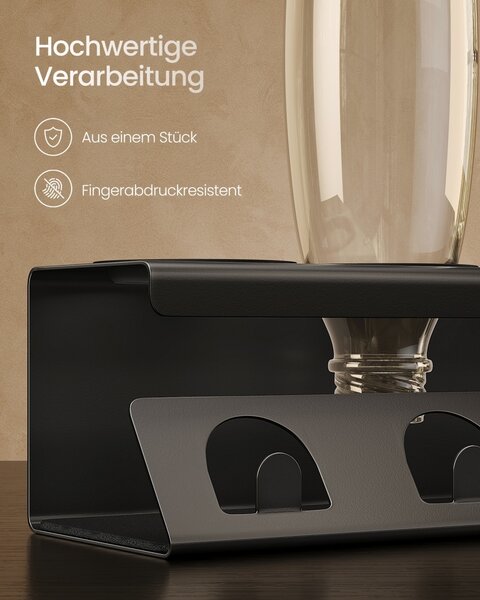 Suport uscare vase / sticle Songmics, Paxton, Negru, 30x13.7x11.7 cm