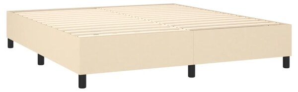 VidaXL Κρεβάτι Boxspring με Στρώμα Κρεμ 160x200 εκ. Υφασμάτινο