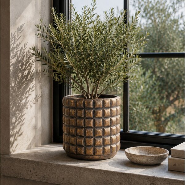 Κασπώ PTMD Luxury Living William από τσιμέντο, με ανάγλυφο σχέδιο και διαστάσεις 30x32cm