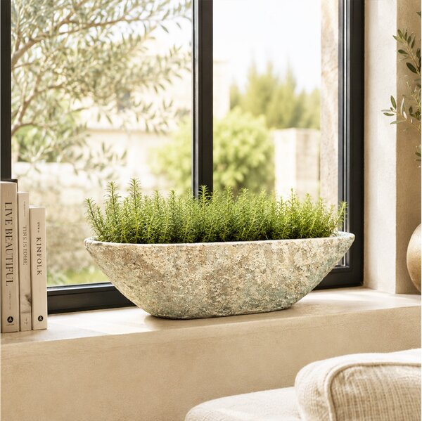 Κασπώ PTMD Luxury Living Hayle από τσιμέντο, με ανάγλυφο σχέδιο και διαστάσεις 56x21x18cm