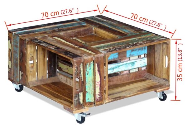 VidaXL Τραπεζάκι Σαλονιού 70 x 70 x 35 εκ. από Ανακυκλωμένο Ξύλο