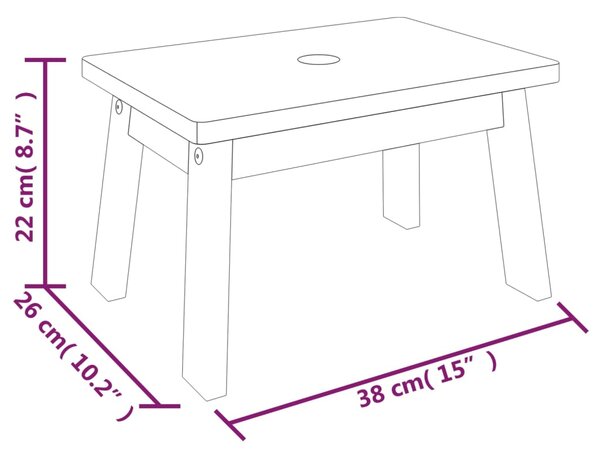 VidaXL Σκαμπό 38 x 26 x 22 εκ. από Μασίφ Ξύλο Ακακίας