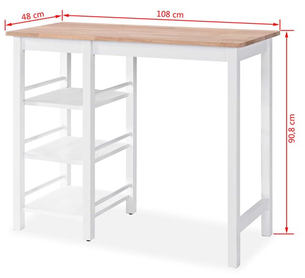 VidaXL Σετ Επίπλων Μπαρ 3 τεμ. Λευκό από MDF