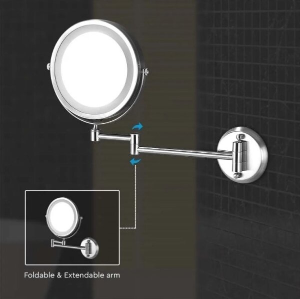 LED Επιτοίχιος καθρέπτης μακιγιάζ LED/3W/6V IP44