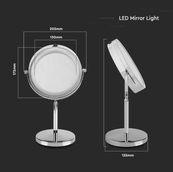 LED Καθρέπτης μακιγιάζ LED/3W/6V IP44