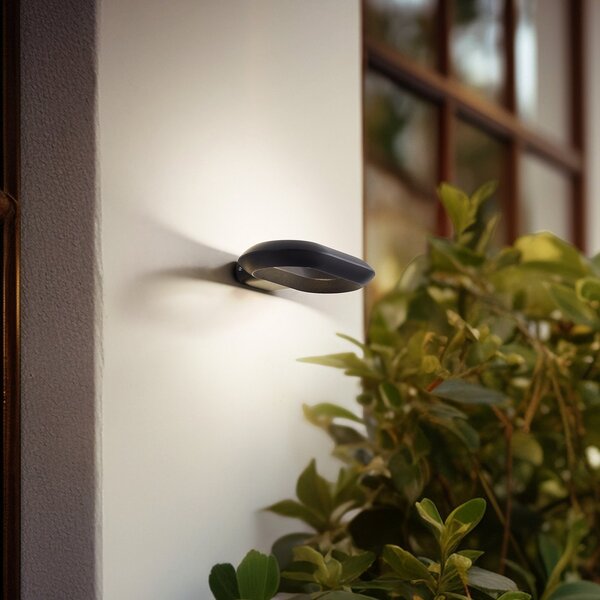 Lucande LED φωτιστικό εξωτερικού χώρου LOOP, μαύρο, IP44, μέταλλο, Μαύρο, Μέταλλο, σύγχρονο