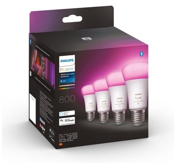 ΣΕΤ-Ταινία LED RGBW Dimmable Philips Hue 2m 20W/230V + 4xLED Λαμπτήρας E27/6,5W