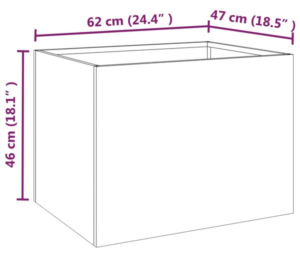 VidaXL Ζαρντινιέρα 62x47x46 εκ. Ατσάλι Σκληρυθέν στον Αέρα