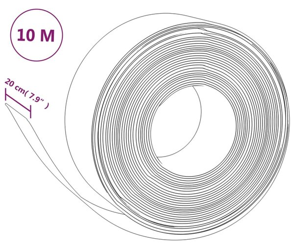 VidaXL Μπορντούρες Κήπου 2 τεμ. Γκρι 10 μ. 20 εκ. από Πολυαιθυλένιο