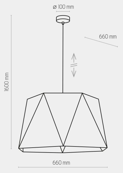 Πολύφωτο κρεμαστό IVO 1xE27/25W/230V μαύρο/χρυσό