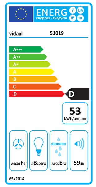 VidaXL Απορροφητήρας Νησίδα Κρεμαστός Αφής με LCD 37 εκ. Ανοξ. Ατσάλι