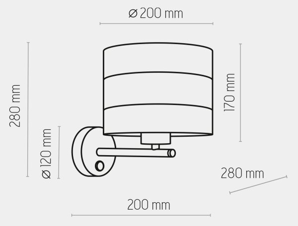 Λάμπα τοίχου TAGO 1xE27/15W/230V μαύρο/χρυσό