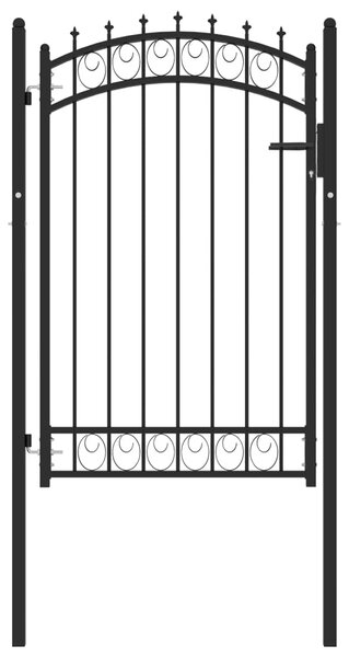 VidaXL Πόρτα Περίφραξης με Ακίδες Μαύρη 100 x 150 εκ. Ατσάλινη