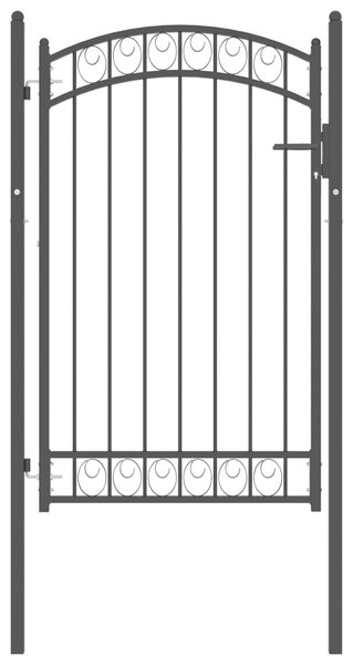 VidaXL Καγκελόπορτα με Αψιδωτή Κορυφή Μαύρη 100 x 150 εκ. από Ατσάλι
