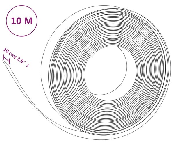 VidaXL Μπορντούρες Κήπου 2 τεμ. Γκρι 10 μ. 10 εκ. από Πολυαιθυλένιο