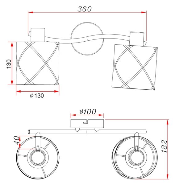 Globo 15431-2 - Φωτιστικό σποτ BEMMO 2xE27/25W/230V