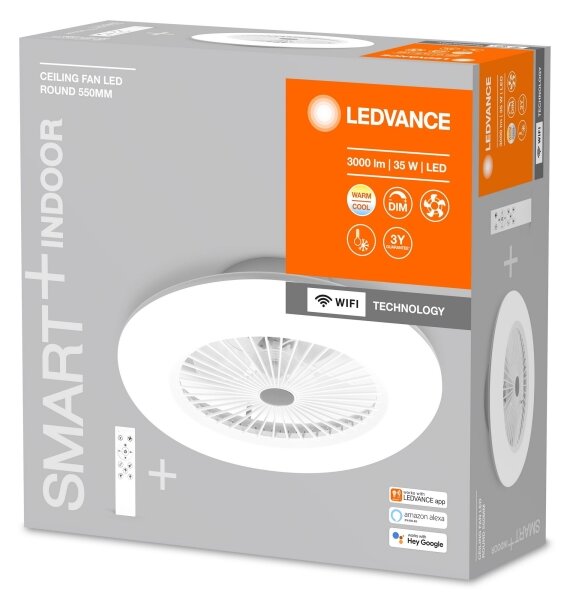 Ledvance -LED Dimmable φωτιστικό με ανεμιστήρα SMART+ LED/35W/230V Wi-Fi + RC