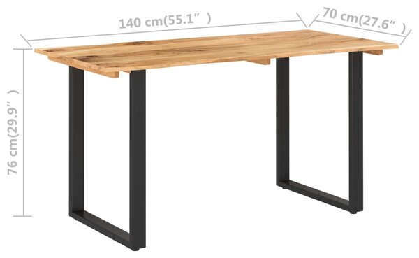 VidaXL Τραπεζαρία 140 x 70 x 76 εκ. από Μασίφ Ξύλο Ακακίας