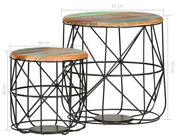 VidaXL Τραπεζάκια Σαλονιού 2 τεμ. από Μασίφ Ανακυκλωμένο Ξύλο