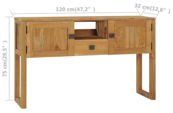 VidaXL Τραπέζι Κονσόλα 120 x 32 x 75 εκ. από Μασίφ Ξύλο Teak