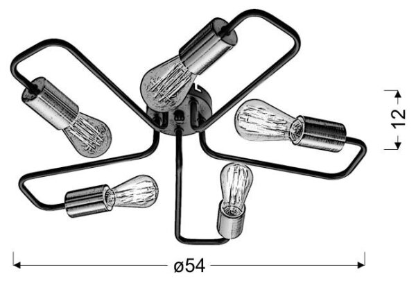 Πλαφονιέρα πολύφωτο HERPE 5xE27/60W/230V