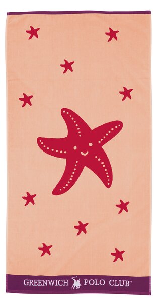 Πετσέτα Θαλάσσης Βαμβακερή 70x140εκ. Beach Towels 3894 Μωβ-Κόκκινη-Ροδακινί Greenwich Polo Club Junior