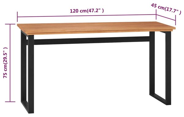 VidaXL Γραφείο 120 x 45 x 75 εκ. από Μασίφ Ξύλο Teak