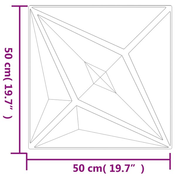 VidaXL Πάνελ Τοίχου 12 Τεμ. Σχέδιο Αστέρι Λευκά 50x50 εκ. 3 μ² από XPS