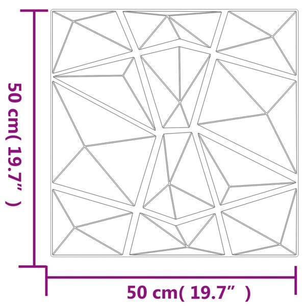 VidaXL Πάνελ Τοίχου 24 τεμ. Σχέδιο Διαμάντι Γκρι 50x50εκ. 6 μ² από XPS