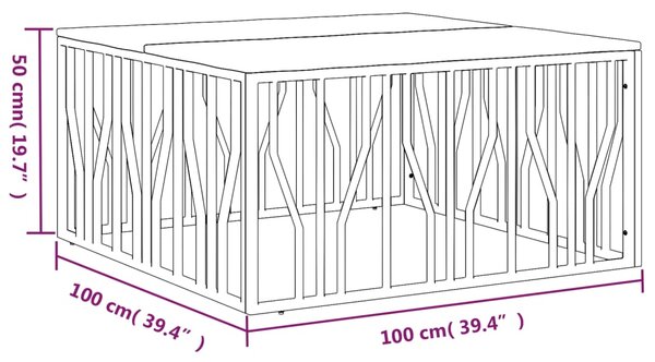 VidaXL Τραπεζάκι Σαλονιού Ασημί Ανοξείδωτο Ατσάλι & Μασίφ Ξύλο Ακακίας