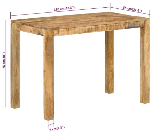 VidaXL Τραπεζαρία 110 x 55 x 76 εκ. από Μασίφ Ξύλο Μάνγκο