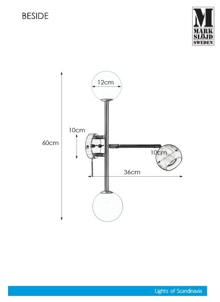 Markslöjd 108256 - Φωτιστικό τοίχου BESIDE 2xG9/20W/230V + 1xGU10/7W/230V χρώμιο