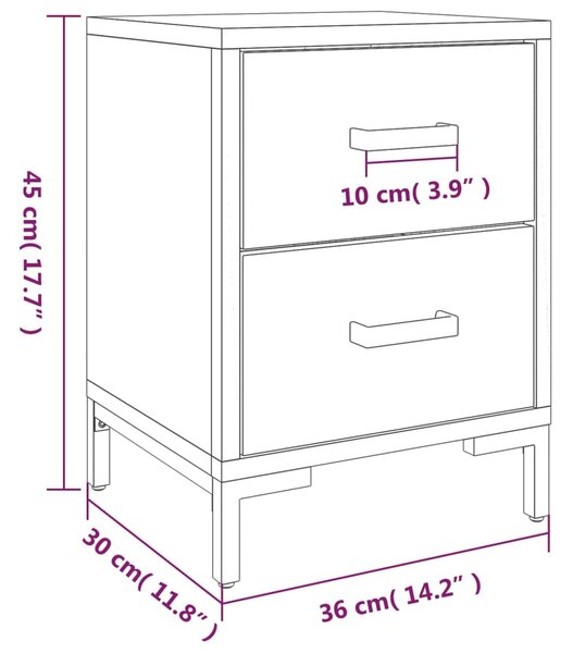 VidaXL Κομοδίνο Καφέ 36 x 30 x 45 εκ. από Μασίφ Ξύλο Πεύκου